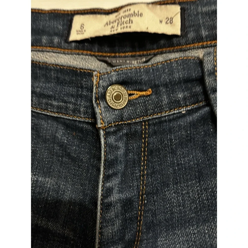 abercrombie & fitch jeans perfect stretch 28 W 6 dark wash‎ denim straight leg